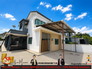 Modern two-story house with a carport and clear blue sky, showing a contemporary exterior. (Property listing image)
